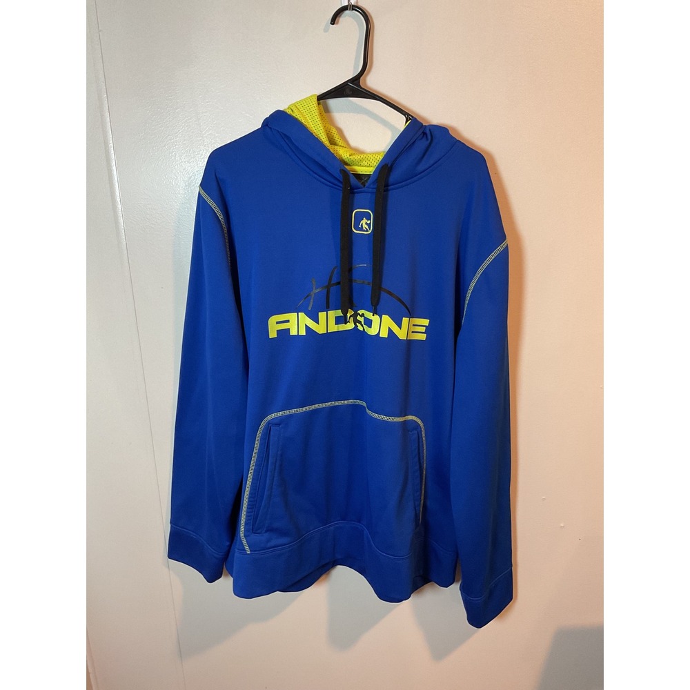 AND1 Blue Hoodie Mens Size‎ XL Basketball Pullover Drawstring Activewear